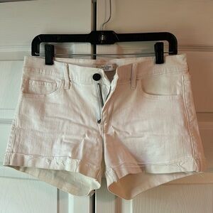 Abercrombie & Fitch White Cuffed Shorts